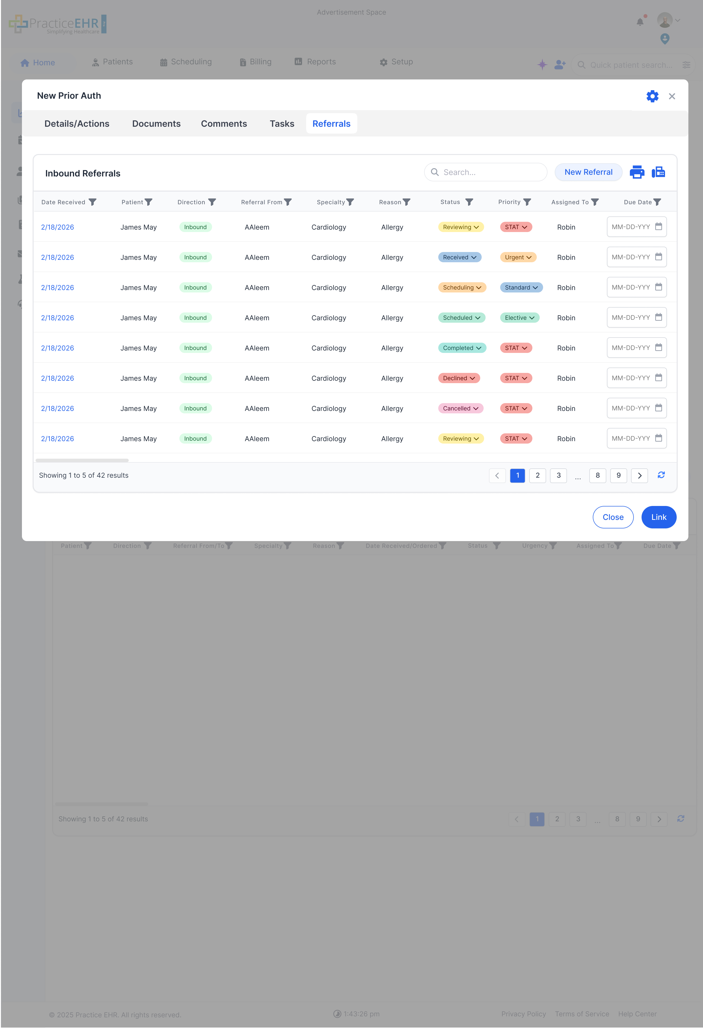 New Prior Auth - Referrals Tab